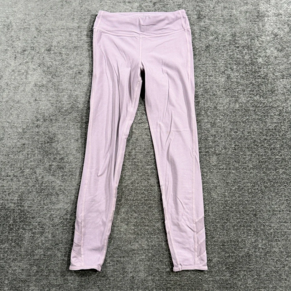 Athleta Girl Bring It Tight Lavender Purple Mesh Panel Leggings Size L 12